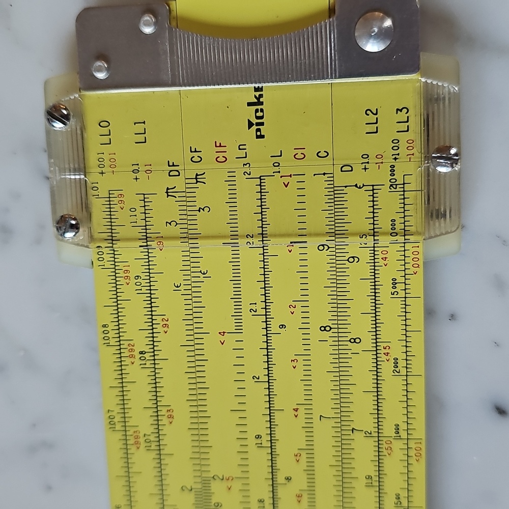 Vintage Pickett N-3-ES Power Log Exponential Slide Rule With Leather Case - Picture 6 of 15